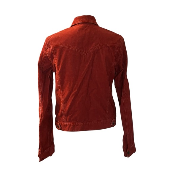 Abercrombie & Fitch Cotton Corduroy Trucker Jacket Women’s SZ M in Rust Red - Picture 4 of 5